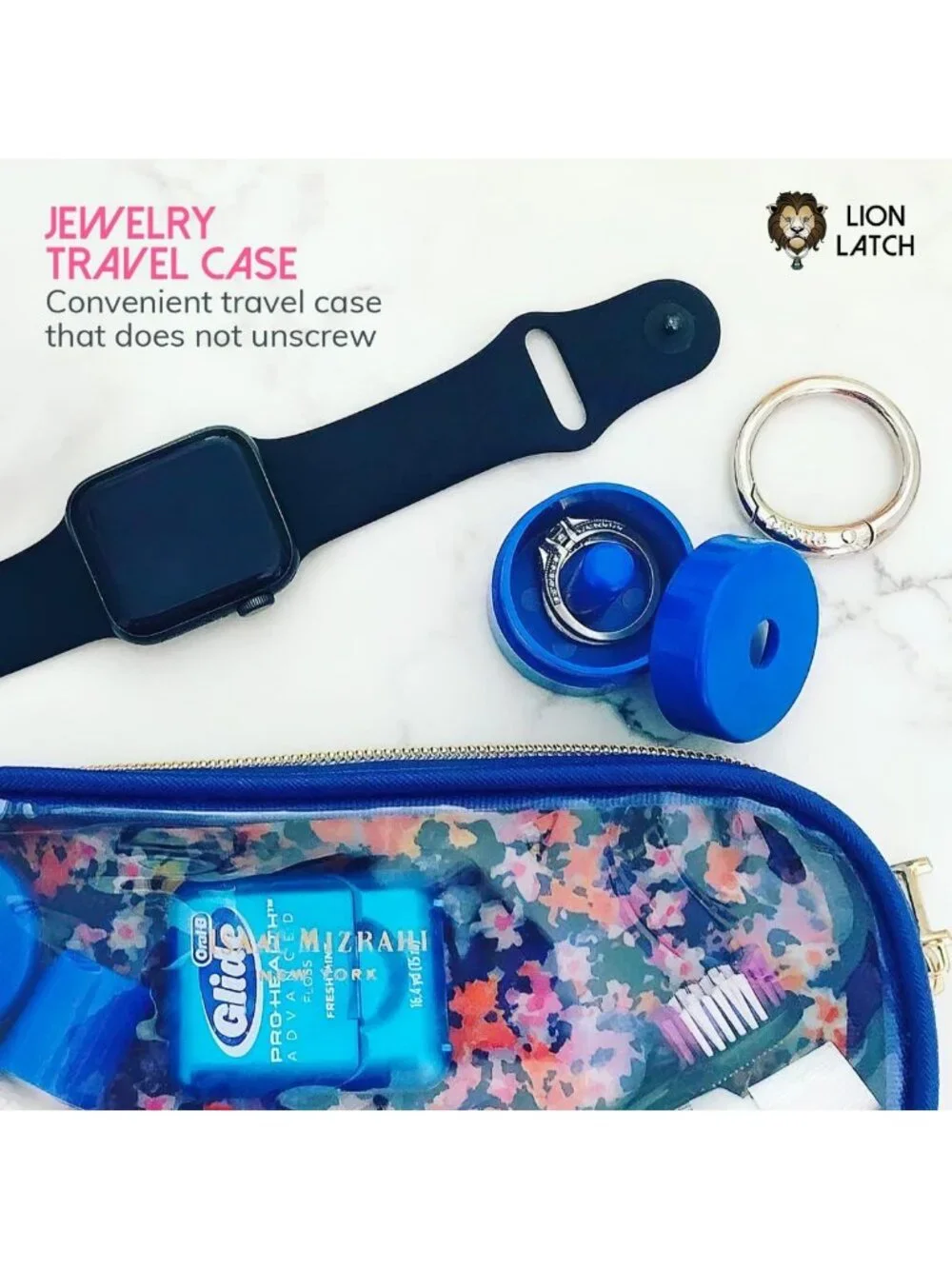 Portable Travel Jewelry Case Keychain | Mini Ring Holder for Earrings